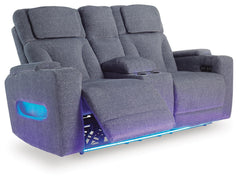 Steel, complete loveseat reclined angle view - 3