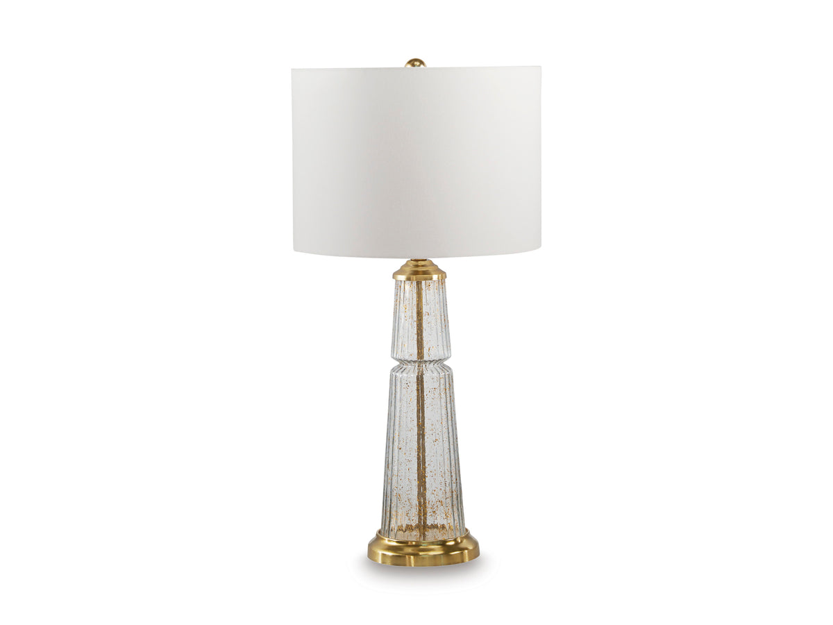Clear/Gold Finish table lamp, full product view