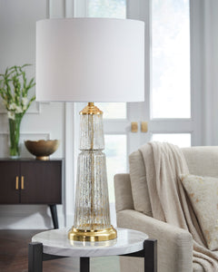 Clear/Gold Finish table lamp, product view 2 - 2