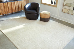 Tan/Ivory 91.25" x 115.25", room view; furniture excluded - 2