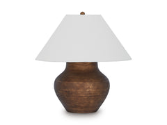 Antique Copper Finish table lamp, full product view - 1