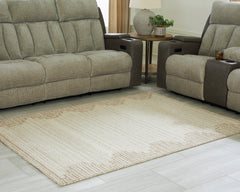 Brown/Beige 60.5" x 85", room view; furniture excluded - 10
