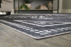 Black/Cream/Gray 59" x 83.75", pile and edge detail - 3