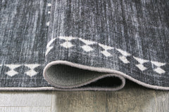 Black/Cream/Gray 59" x 83.75", rolled rug backing detail - 4