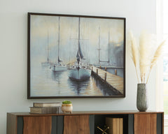 Blue/White/Brown Worthney wall art, product view 5 - 5