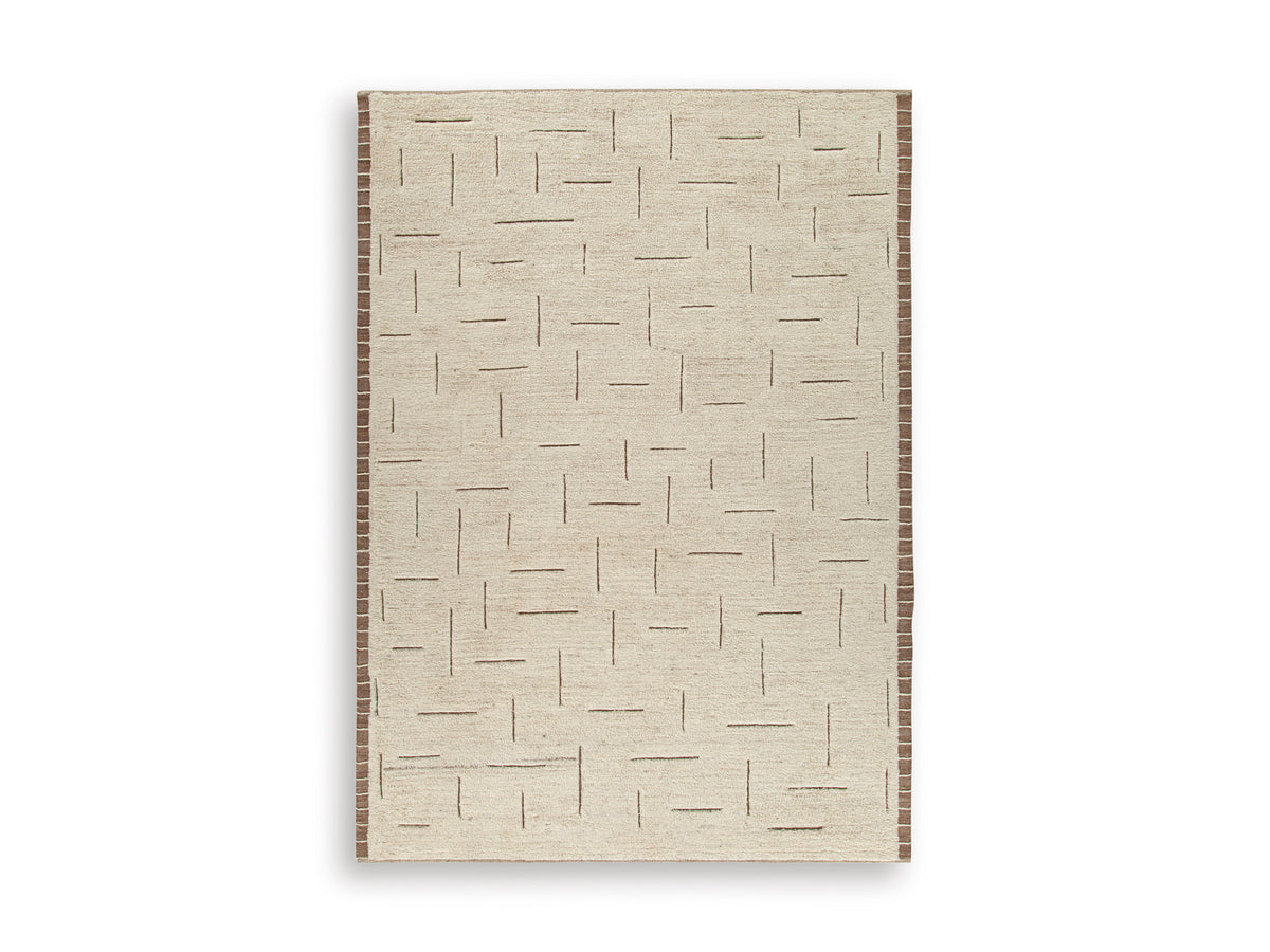 Beige/Brown 109.25" x 144", complete rug product view