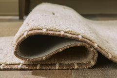 Beige/Brown 109.25" x 144", rolled rug backing detail - 4