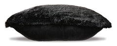 Black / Throw Pillow, side view - 3