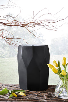 Black indoor outdoor stool, full product view - 1