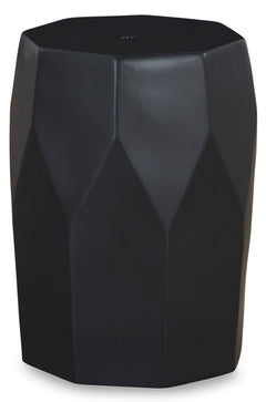 Black indoor outdoor stool, product view 2 - 2