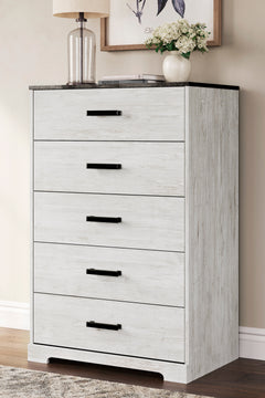 Whitewash/Charcoal Gray, chest in room setting - 5