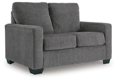 Pewter Twin, complete sleeper sofa, closed angled view - 19