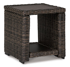 Brown Square End Table, full product view - 1