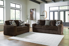 Chocolate / Sofa and Loveseat Set, complete matching set - 1