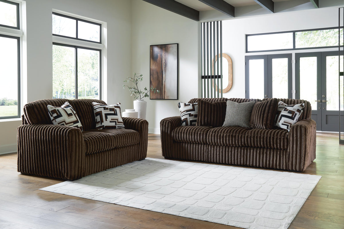 Chocolate / Sofa and Loveseat Set, complete matching set