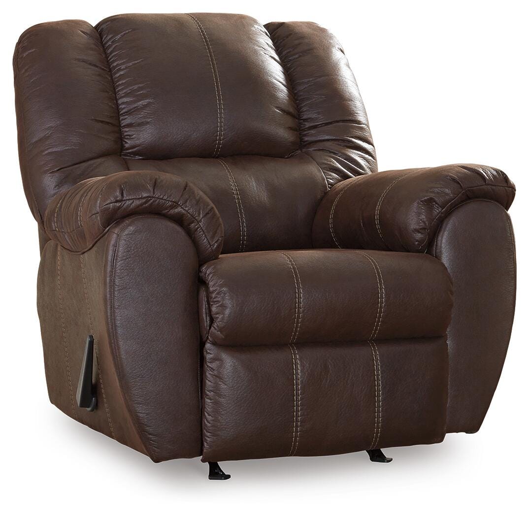Walnut, complete recliner closed angled view