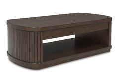 Dark Brown lift top storage coffee table, full product view - 1