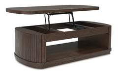 Dark Brown lift top storage coffee table, product view 2 - 2