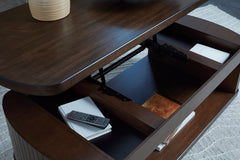 Dark Brown lift top storage coffee table, product view 6 - 6