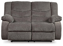 Gray, complete loveseat closed front view - 1