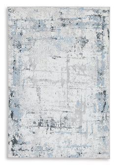Blue/White/Gray 60" x 85.5", complete rug design; representative size - 5