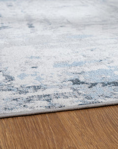 Blue/White/Gray 60" x 85.5", pile and edge detail - 7