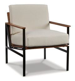 Ivory/Brown ivory and brown accent chair, product view 2 - 2