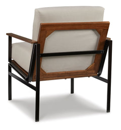 Ivory/Brown ivory and brown accent chair, product view 3 - 3