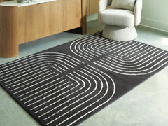 Black/Ivory 59.5" x 81.75", room view; furniture excluded - 6