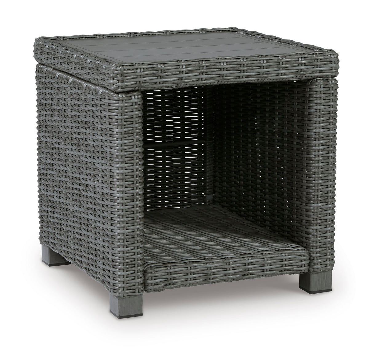 Gray Square End Table, view 1