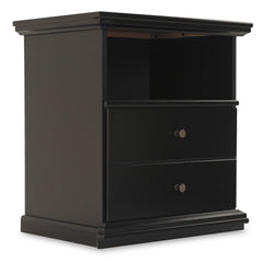 Black, complete nightstand, angled view - 1