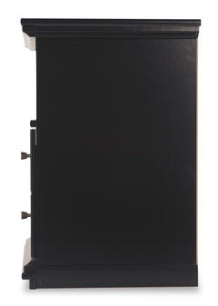 Black, full side view of nightstand - 4