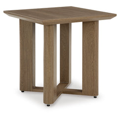 Dark Brown Outdoor End Table, full product view - 1