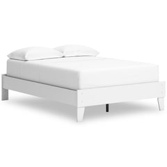 White / Full, platform bed styled with mattress; mattress and bedding excluded - 2