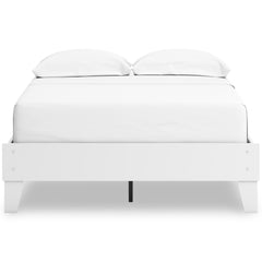 White / Full, front view of platform bed; mattress and bedding excluded - 3