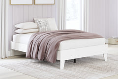 White / Full, platform bed in room setting; mattress, headboard and accessories excluded - 5