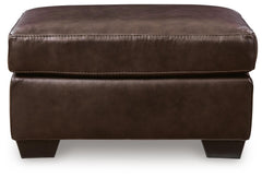 Dark Brown, front view of complete ottoman - 6