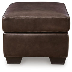 Dark Brown, side view of complete ottoman - 7