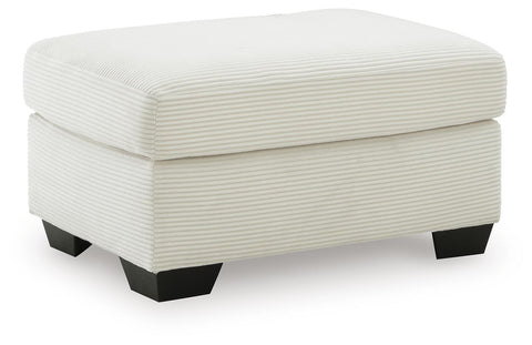 Ivory Fine-Cord Rectangular Ottoman