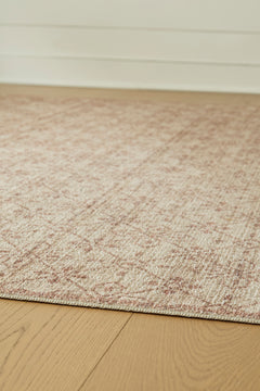 Beige/Gray/Brown 63" x 84", pile and edge detail - 7