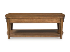 Brown two-drawer coffee table, product view 3 - 3