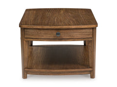 Brown two-drawer coffee table, product view 4 - 4