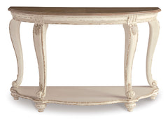 White/Brown two tone shelf console table, product view 2 - 2