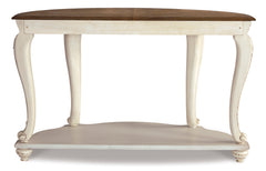 White/Brown two tone shelf console table, product view 3 - 3