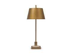 Gold Finish/White table lamp, full product view - 1