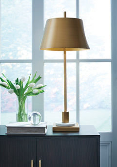Gold Finish/White table lamp, product view 2 - 2