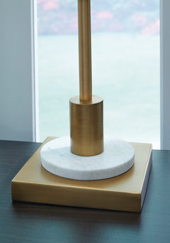 Gold Finish/White table lamp, product view 3 - 3