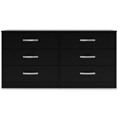 Black / 52.72 in wide, full front view of dresser - 2