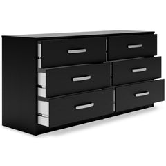 Black / 52.72 in wide, dresser with drawers open - 3