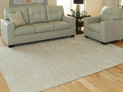 Beige/Tan 92" x 118.5", room view; furniture excluded - 2